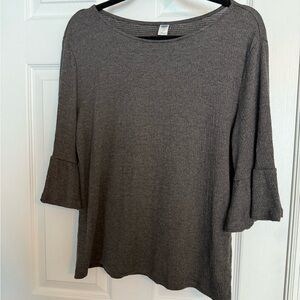 Old Navy Gray Bell Sleeve Blouse